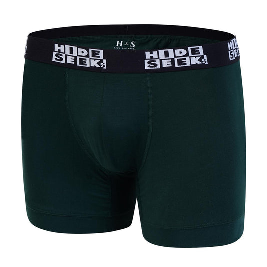 Hide & Seeks Men’s Bamboo Blend Boxer Brief – Deep Forest Green | Breathable, Soft & Sustainable