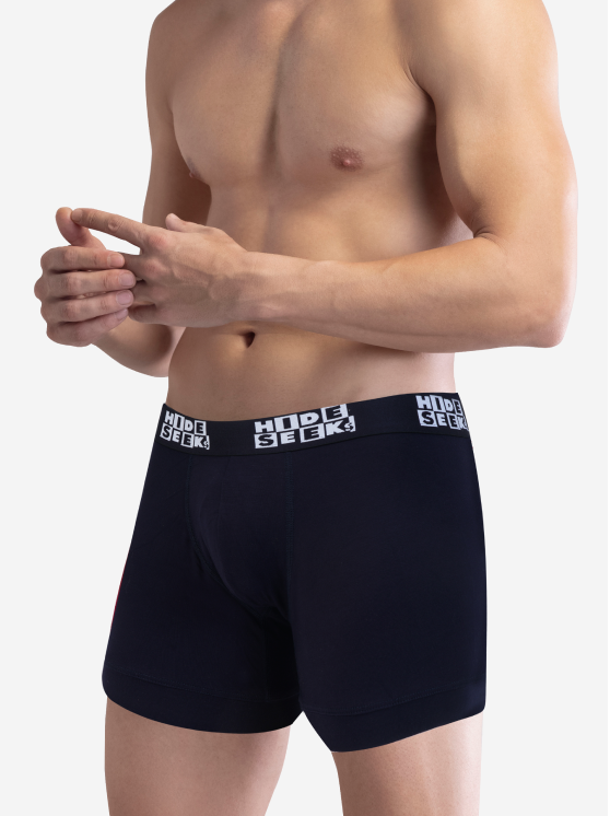 Hide & Seeks Men’s Bamboo Blend Boxer Brief – Deep Navy Blue | Breathable, Soft & Sustainable