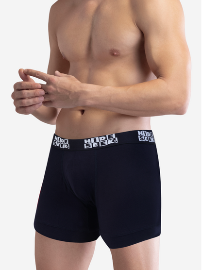 Hide & Seeks Men’s Bamboo Blend Boxer Brief – Deep Navy Blue | Breathable, Soft & Sustainable