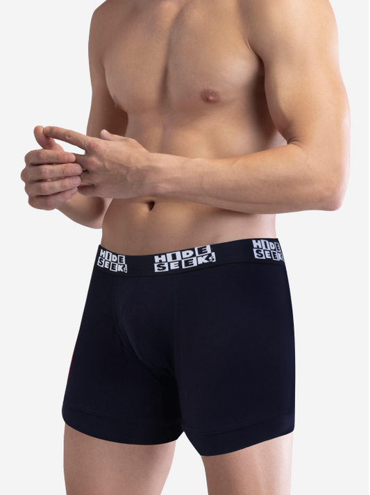 Hide & Seeks Men’s Bamboo Blend Boxer Brief – Deep Navy Blue | Breathable, Soft & Sustainable