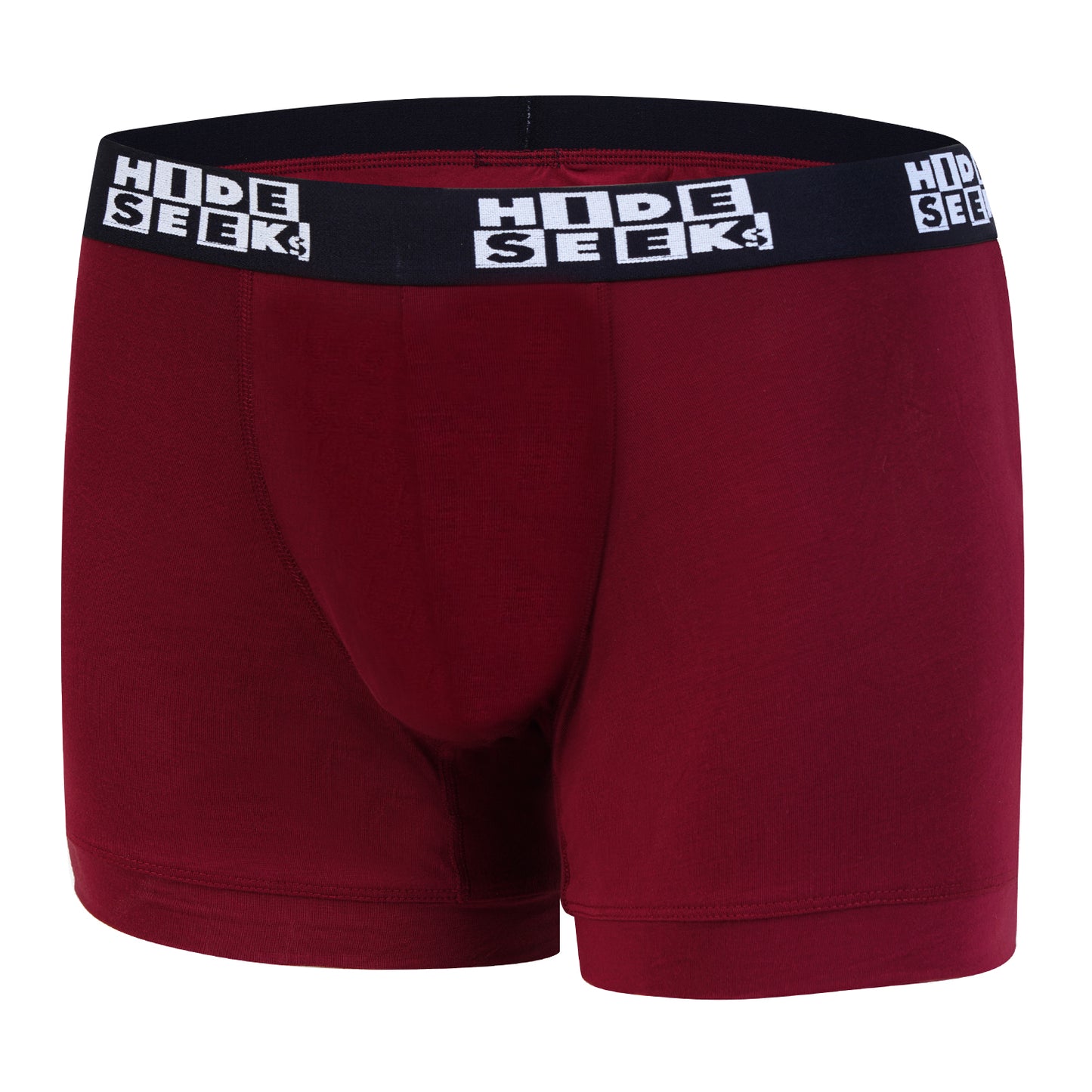 Hide & Seeks Men’s Bamboo Blend Boxer Brief – Bold Maroon Red | Breathable, Soft & Sustainable