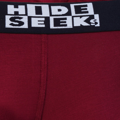 Hide & Seeks Men’s Bamboo Blend Boxer Brief – Bold Maroon Red | Breathable, Soft & Sustainable