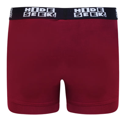 Hide & Seeks Men’s Bamboo Blend Boxer Brief – Bold Maroon Red | Breathable, Soft & Sustainable